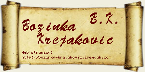 Božinka Krejaković vizit kartica